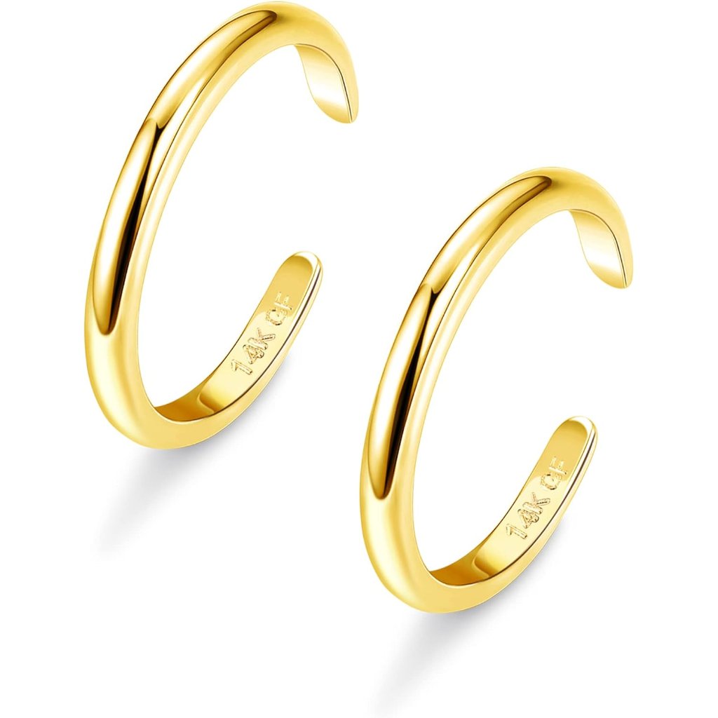 14k Gold Plated Toe Rings Adjustable Toe Ring For Women Thin Toe Rings Open Band